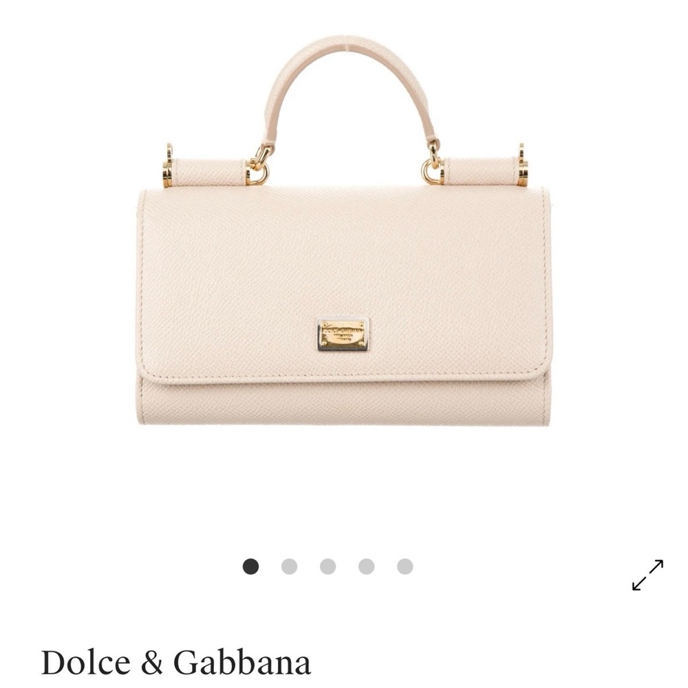 Dolce & Gabbana Beige Satchel with Gold Accents